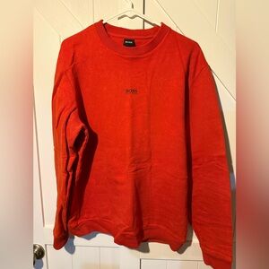 Boss Men's Vibrant Orange Crewneck Sweater Men’s Medium